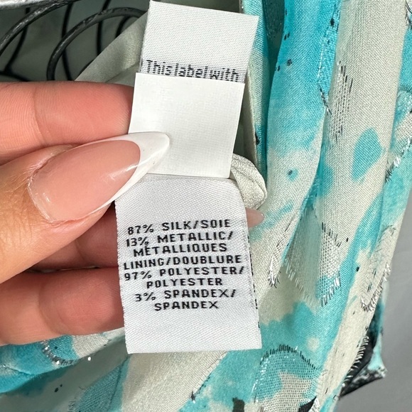 NWT Diane Von Furstenberg Autumn Silver Met Dot wrap mini dress size 8 - Picture 14 of 14